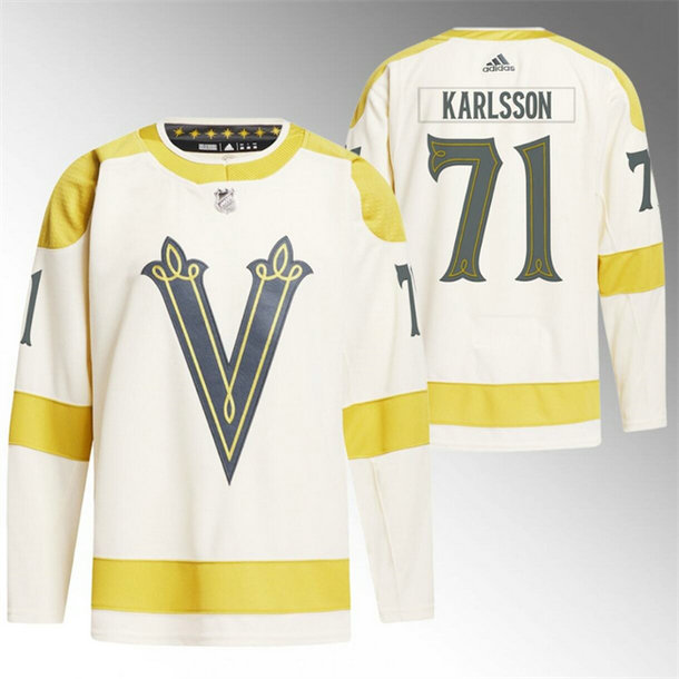 Men's Vegas Golden Knights #71 William Karlsson Cream 2024 Winter Classic Breakaway Stitched Jersey