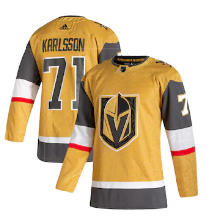 Men's Vegas Golden Knights #71 William Karlsson adidas Gold 2020-21 Alternate Authentic Player Jersey