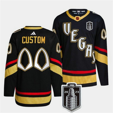 Men's Vegas Golden Knights Active Player Custom Black 2023 Stanley Cup Final Stitched Jersey