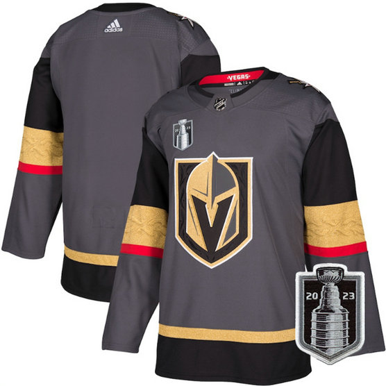 Men's Vegas Golden Knights Blank Grey 2023 Stanley Cup Final Stitched Jersey