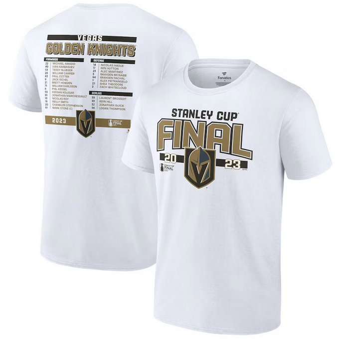 Men's Vegas Golden Knights White 2023 Stanley Cup Final Roster T-Shirt