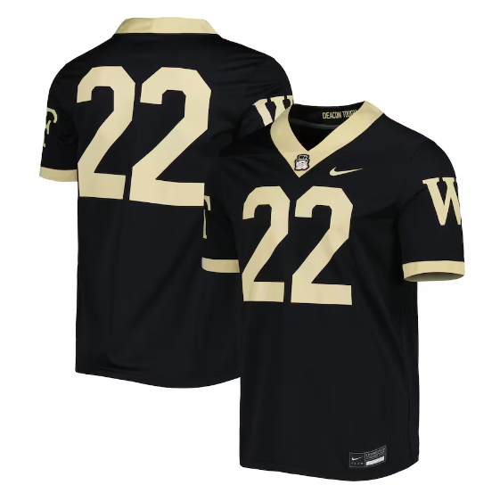 Men's Wake Forest Demon Deacons #22 Black Stitched Football Jersey
