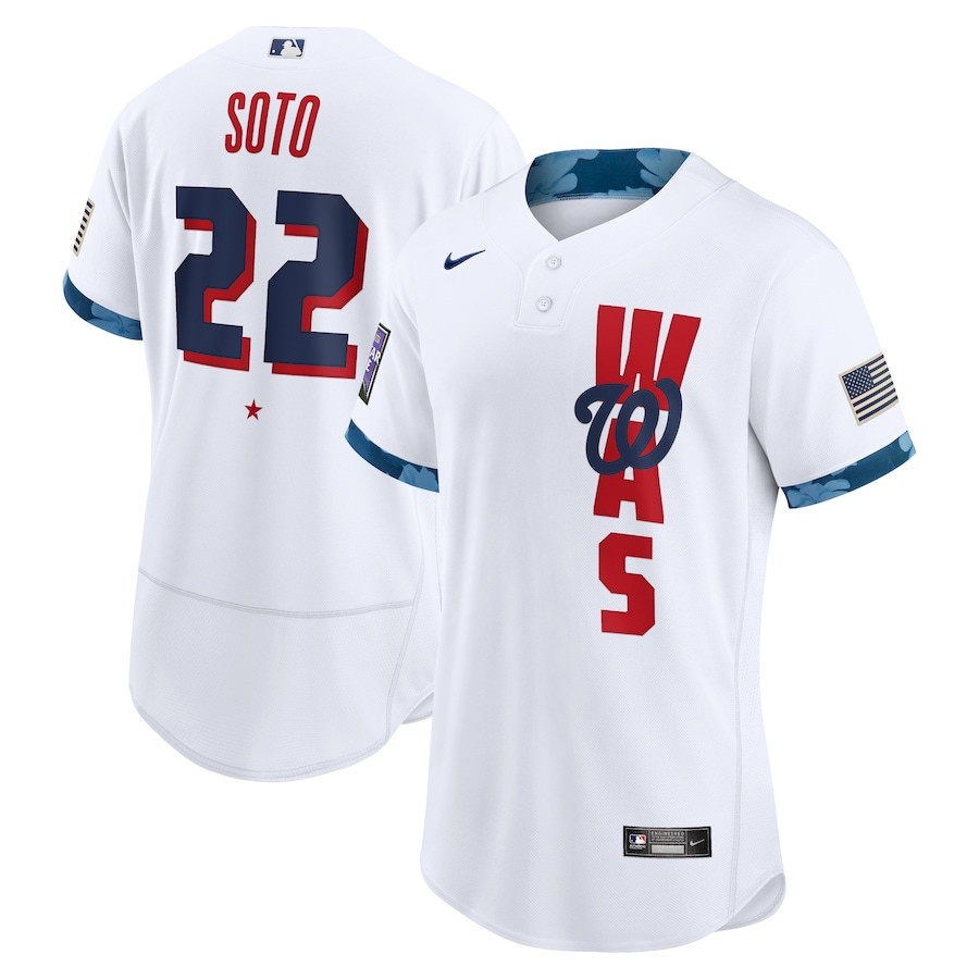 Men's Washington #22 Nationals Juan Soto Nike White 2021 MLB All-Star Game Authentic Player Jersey