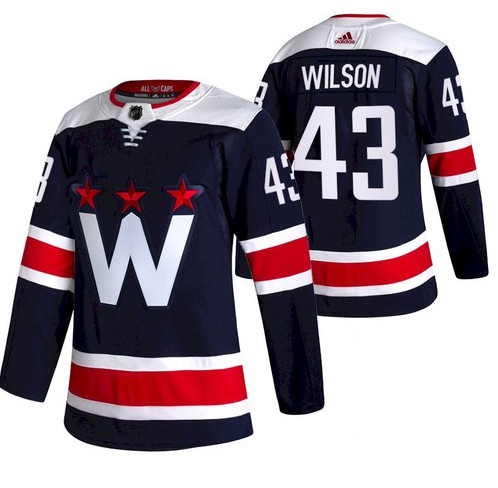 Men's Washington Capitals #43 Tom Wilson NEW Navy Blue Stitched NHL Jersey