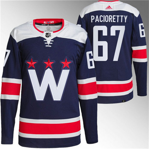 Men's Washington Capitals #67 Max Pacioretty Navy Stitched Jersey