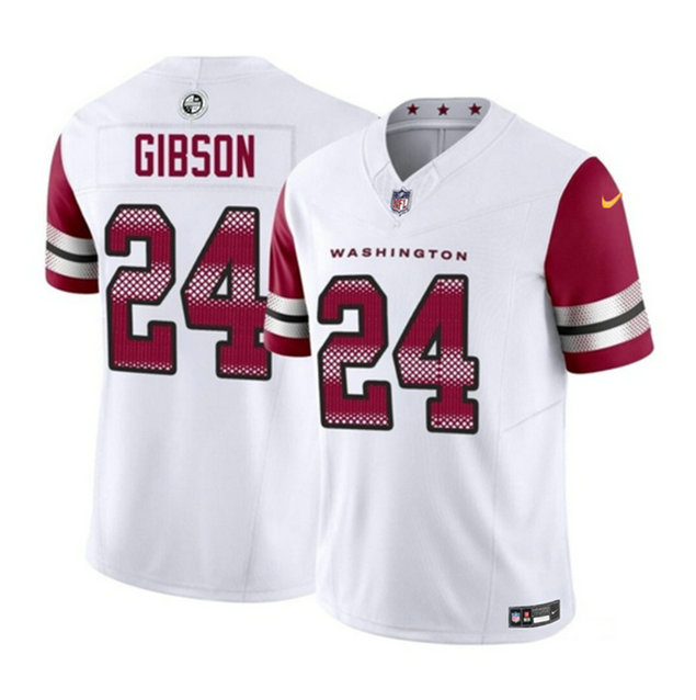 Men's Washington Commanders #24 Antonio Gibson White 2023 F.U.S.E. Vapor Limited Stitched Football Jersey