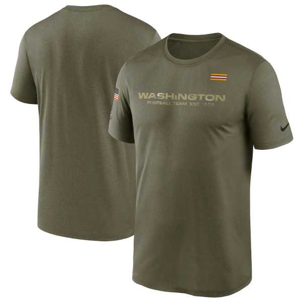 Men's Washington Football Team 2021 Olive Salute To Service Legend Performance T-Shirt