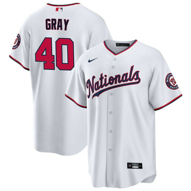 Men's Washington Nationals #40 Josiah Gray White Cool Base Stitched Baseball Jersey