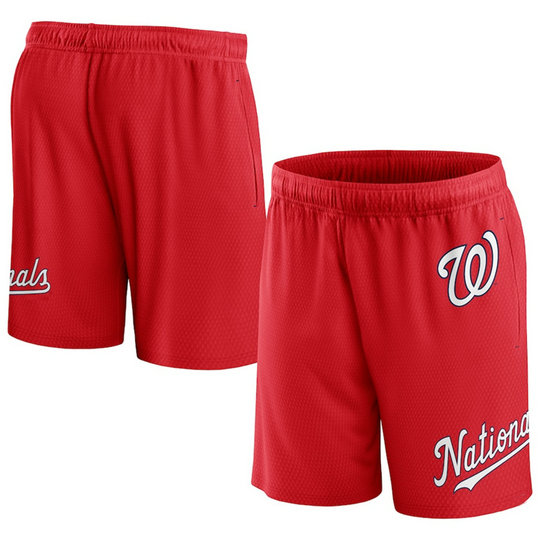 Men's Washington Nationals Red Clincher Mesh Shorts