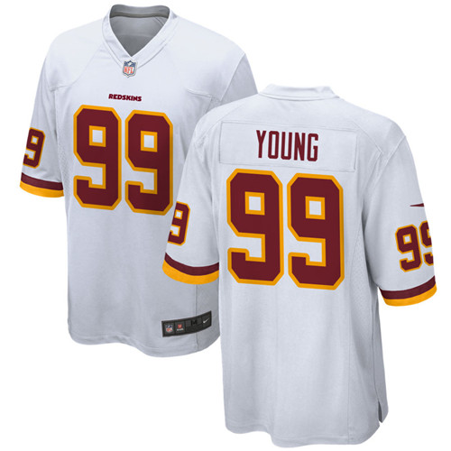 Men's Washington Redskins #99 Chase Young White 2020 NFL Draft First Round Pick vapor Limited Jersey