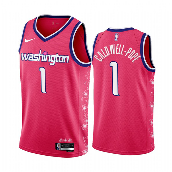 Men's Washington Wizards #1 Kentavious Caldwell-Pope 2022 23 Pink Cherry Blossom City Edition Limited Stitched Basketball Jersey