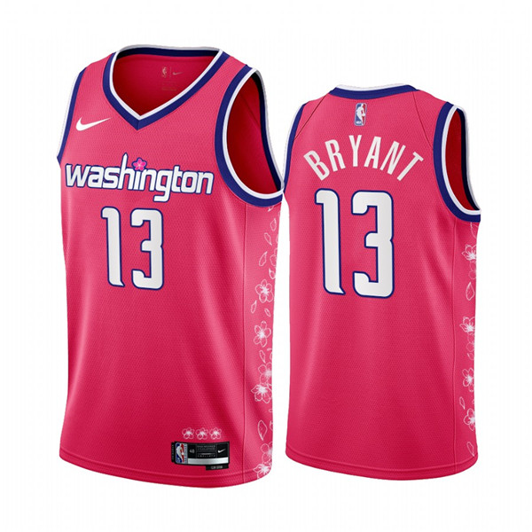 Men's Washington Wizards #13 Thomas Bryant 2022 23 Pink Cherry Blossom City Edition Limited Stitched Basketball Jersey