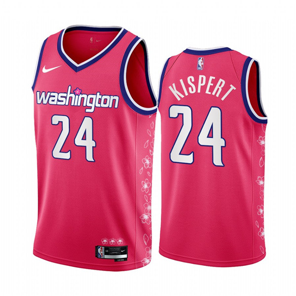 Men's Washington Wizards #24 Corey Kispert 2022 23 Pink Cherry Blossom City Edition Limited Stitched Basketball Jersey