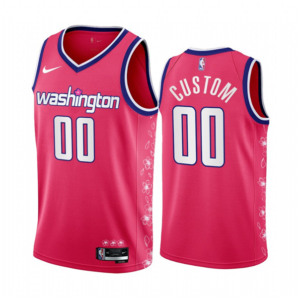 Men's Washington Wizards Active Player Custom 2022 23 Pink Cherry Blossom City Edition Limited Stitched Basketball Jersey