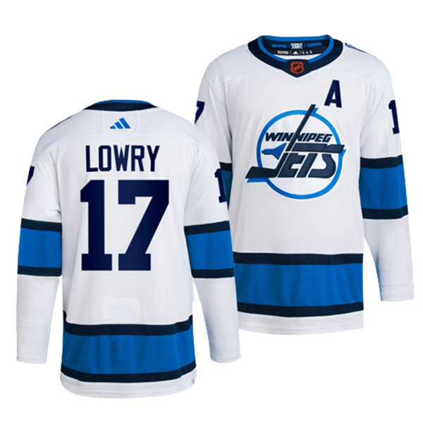 Men's Winnipeg Jets #17 Adam Lowry White 2022-23 Reverse Retro Stitched Jersey
