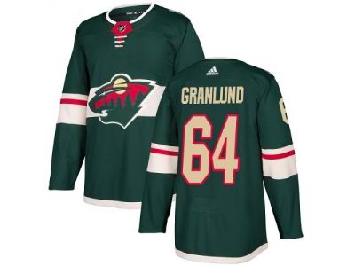 Men Adidas Minnesota Wild #64 Mikael Granlund Green Home Jersey