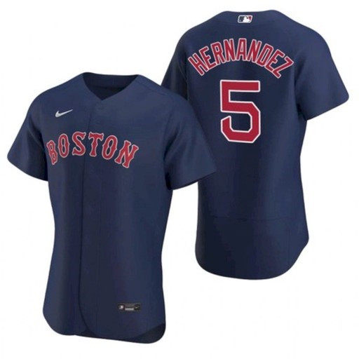Men Boston Red Sox #5 Enrique Hernandez Navy Flexbase Jersey