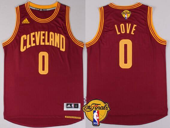 Men Cleveland Cavaliers 0 Kevin Love 2016 The NBA Finals Patch Red Jersey