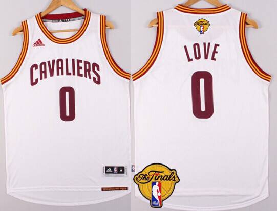 Men Cleveland Cavaliers 0 Kevin Love 2016 The NBA Finals Patch White Jersey