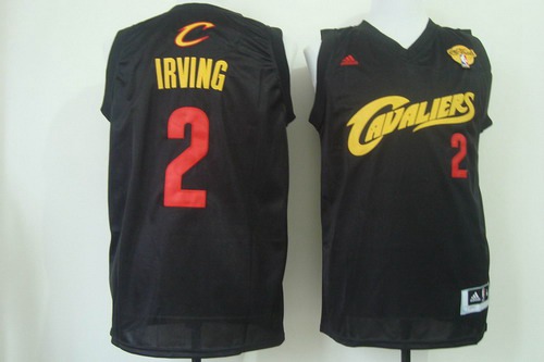 Men Cleveland Cavaliers 2 Kyrie Irving 2016 The NBA Finals Patch Black With Red Jersey