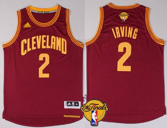 Men Cleveland Cavaliers 2 Kyrie Irving 2016 The NBA Finals Patch Red Jersey
