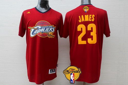 Men Cleveland Cavaliers 23 LeBron James 2016 The NBA Finals Patch Red Short-Sleeved Jersey