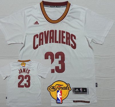 Men Cleveland Cavaliers 23 LeBron James 2016 The NBA Finals Patch White Short-Sleeved Jersey
