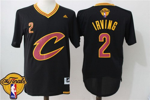 Men Cleveland Cavaliers Kyrie Irving 2 New Black Short-Sleeved Jersey
