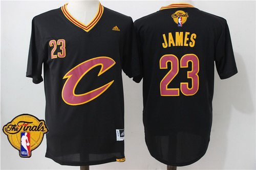 Men Cleveland Cavaliers LeBron James 23 2016 The NBA Finals Patch New Black Short-Sleeved Jersey