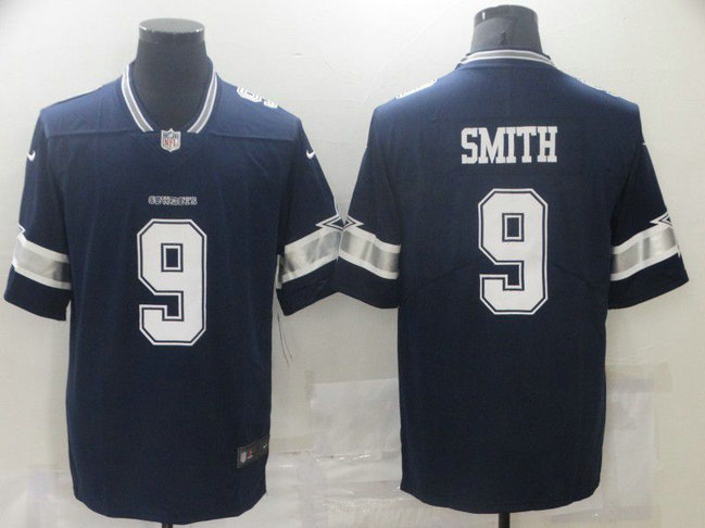 Men Dallas Cowboys 9 Smith Blue Nike Vapor Untouchable Limited 2021 NFL Jersey