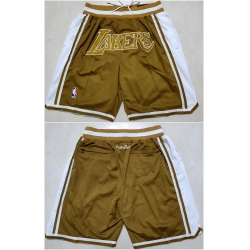 Men Los Angeles Lakers Tawny Shorts 