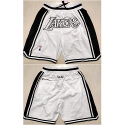 Men Los Angeles Lakers White Shorts 