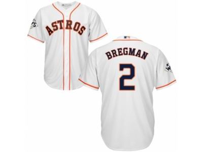Men Majestic Houston Astros #2 Alex Bregman Replica White Home 2017 World Series Bound Cool Base MLB Jersey