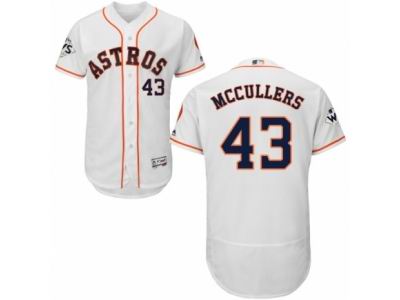Men Majestic Houston Astros #43 Lance McCullers Authentic White Home 2017 World Series Bound Flex Base MLB Jersey