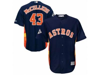Men Majestic Houston Astros #43 Lance McCullers Replica Navy Blue Alternate 2017 World Series Bound Cool Base MLB Jersey