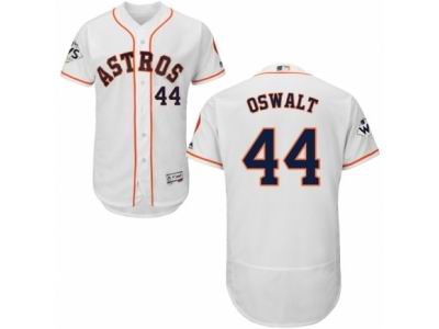 Men Majestic Houston Astros #44 Roy Oswalt Authentic White Home 2017 World Series Bound Flex Base MLB Jersey