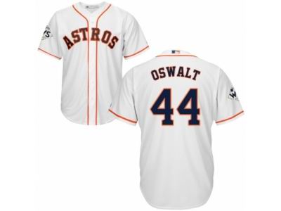 Men Majestic Houston Astros #44 Roy Oswalt Replica White Home 2017 World Series Bound Cool Base MLB Jersey