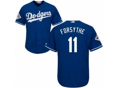 Men Majestic Los Angeles Dodgers #11 Logan Forsythe Replica Royal Blue Alternate 2017 World Series Bound Cool Base MLB Jersey