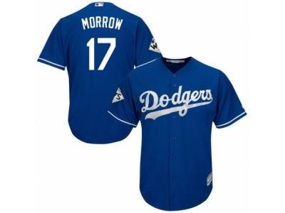 Men Majestic Los Angeles Dodgers #17 Brandon Morrow Replica Royal Blue Alternate 2017 World Series Bound Cool Base MLB Jersey
