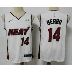 Men Miami Heat 14 Tyler Herro White 2021 Nike Swingman Stitched NBA Jersey With The NEW Sponsor Logo