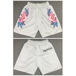 Men Miami Heat White Pink Panther Shorts 