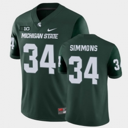 Men Michigan State Spartans #34 Antjuan Simmons College Football Green Game Jersey