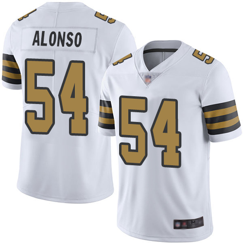 Men New Orleans Saints #54 Kiko Alonso White Vapor Untouchable Rush Limited Football Jersey