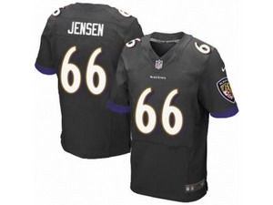 Men Nike Baltimore Ravens #66 Ryan Jensen Elite Black Alternate NFL Jersey