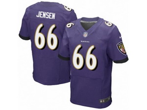 Men Nike Baltimore Ravens #66 Ryan Jensen Elite Purple Team Color NFL Jersey
