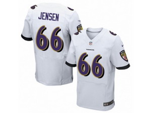 Men Nike Baltimore Ravens #66 Ryan Jensen Elite White NFL Jersey