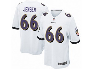 Men Nike Baltimore Ravens #66 Ryan Jensen Game White NFL Jersey