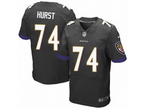 Men Nike Baltimore Ravens #74 James Hurst Elite Black Alternate NFL Jersey
