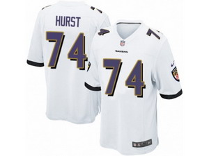Men Nike Baltimore Ravens #74 James Hurst Game White NFL Jersey