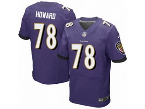 Men Nike Baltimore Ravens #78 Austin Howard Elite Purple Team Color NFL Jersey